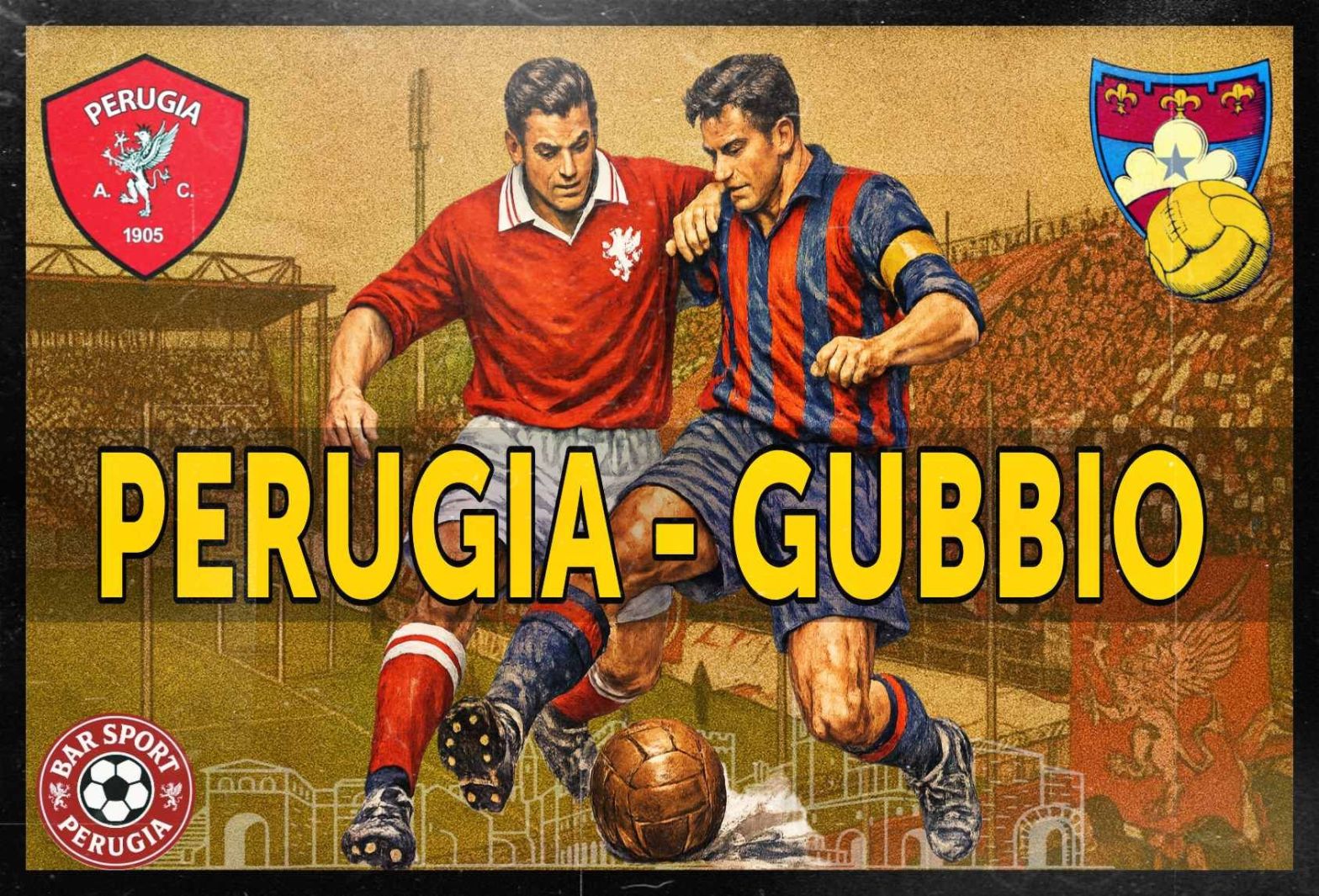 Perugia - Gubbio manifesto vintage Bar Sport Perugia